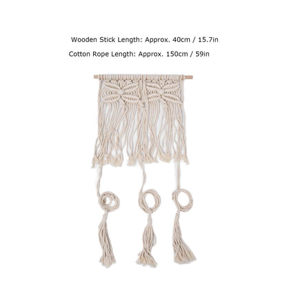 Boho Hat Wall Hanging Rack Cotton Rope Woven Bohemian Caps Holder for Home Office StudioType A V1294-YM0523-3115210224911