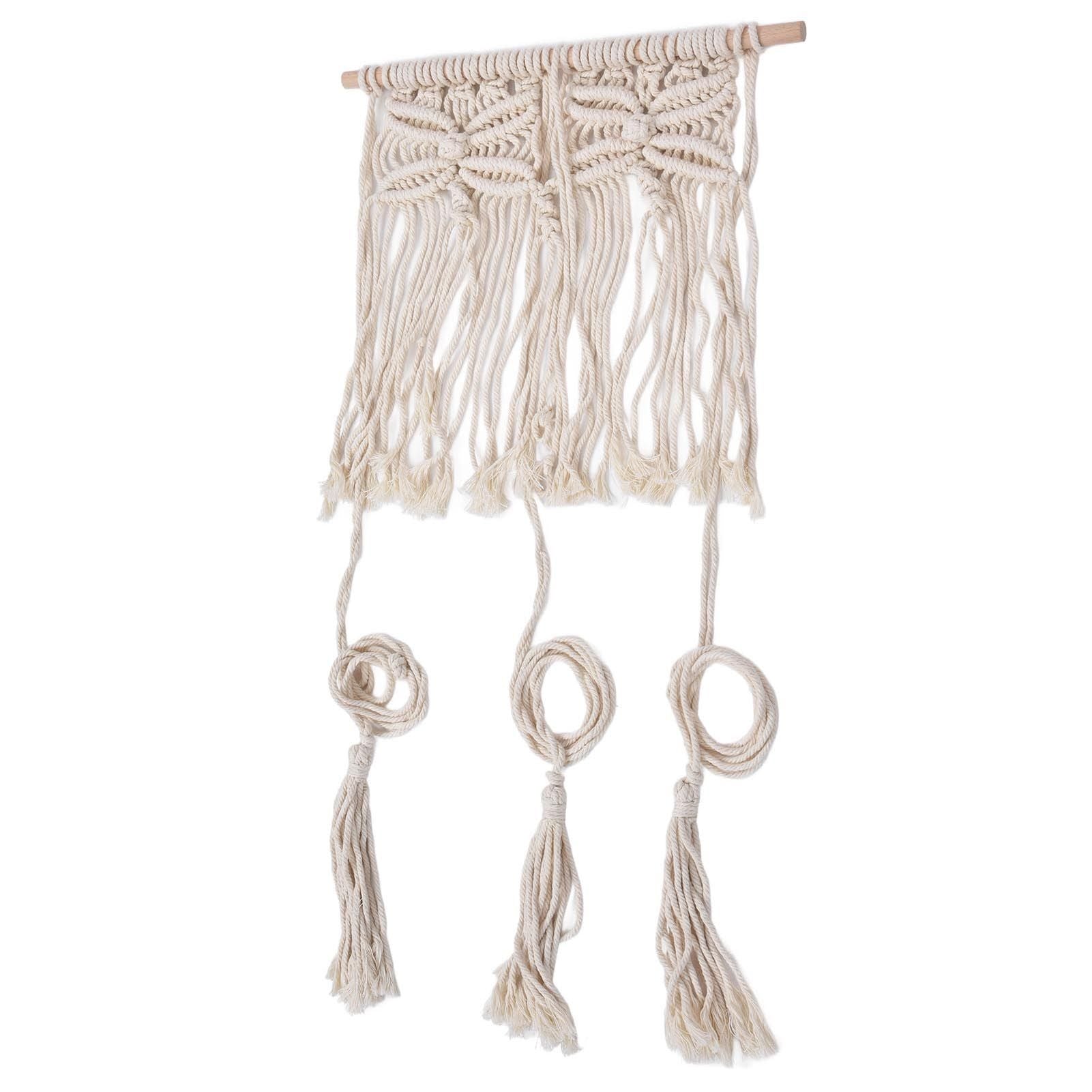 Boho Hat Wall Hanging Rack Cotton Rope Woven Bohemian Caps Holder for Home Office StudioType A V1294-YM0523-3115210224911