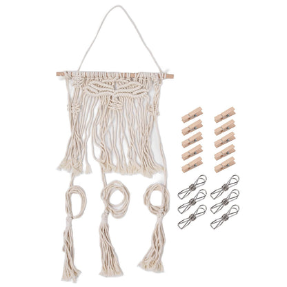 Boho Hat Wall Hanging Rack Cotton Rope Woven Bohemian Caps Holder for Home Office StudioType B V1294-YM0523-3115210224912