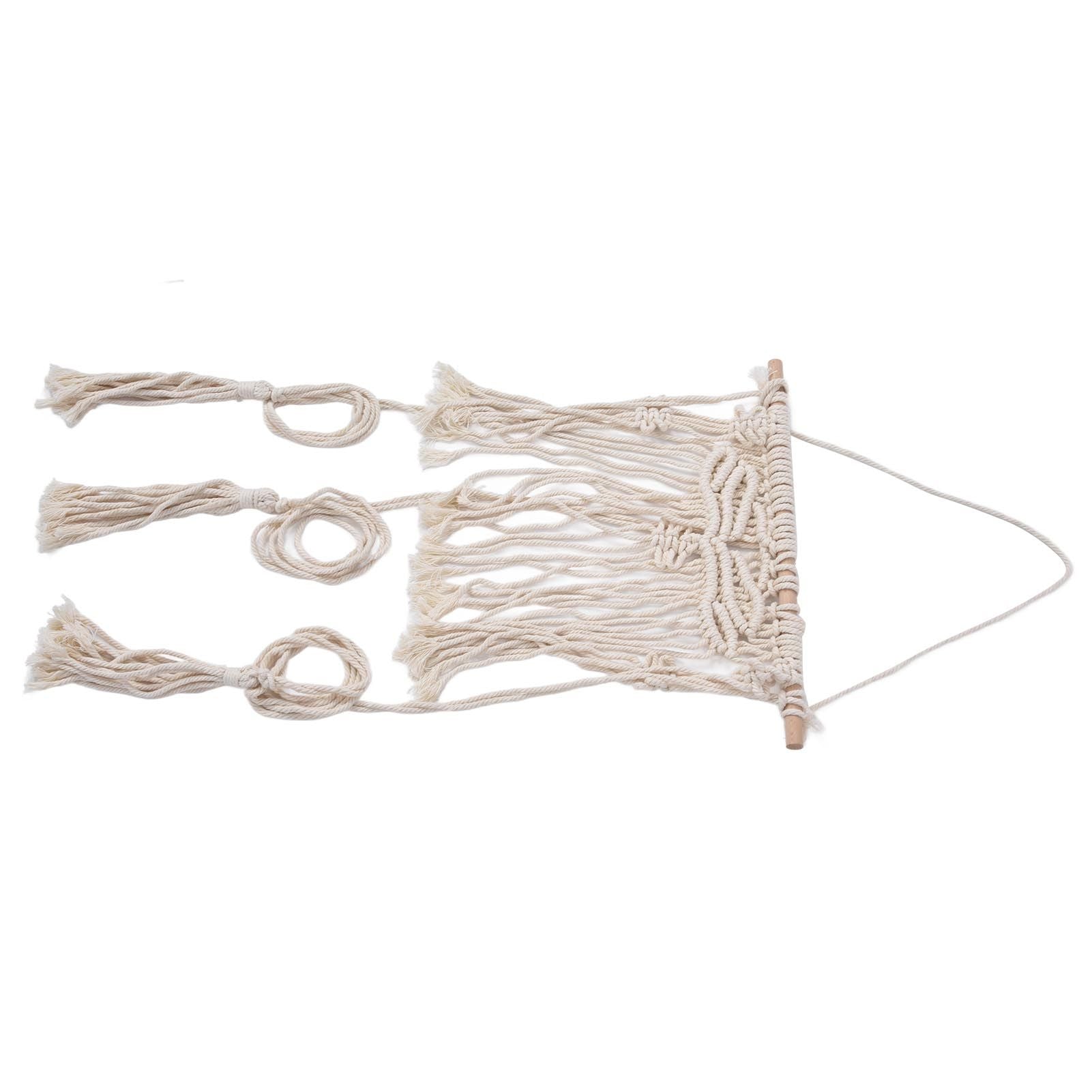 Boho Hat Wall Hanging Rack Cotton Rope Woven Bohemian Caps Holder for Home Office StudioType B V1294-YM0523-3115210224912