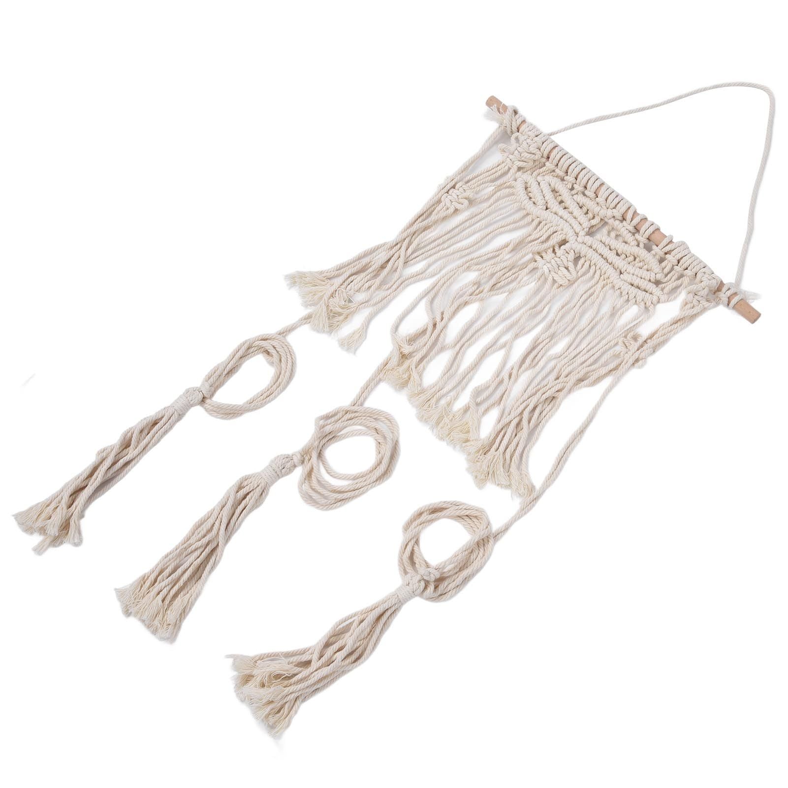 Boho Hat Wall Hanging Rack Cotton Rope Woven Bohemian Caps Holder for Home Office StudioType B V1294-YM0523-3115210224912