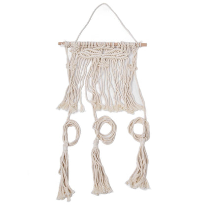 Boho Hat Wall Hanging Rack Cotton Rope Woven Bohemian Caps Holder for Home Office StudioType B V1294-YM0523-3115210224912