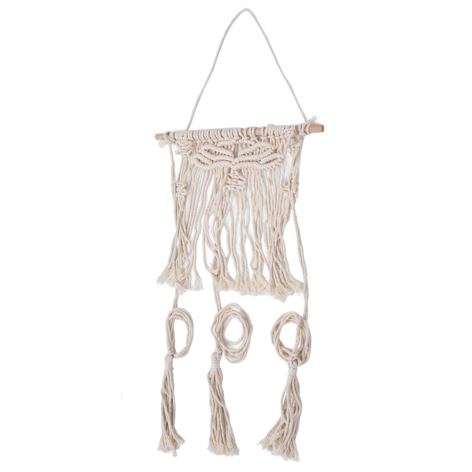 Boho Hat Wall Hanging Rack Cotton Rope Woven Bohemian Caps Holder for Home Office StudioType B V1294-YM0523-3115210224912