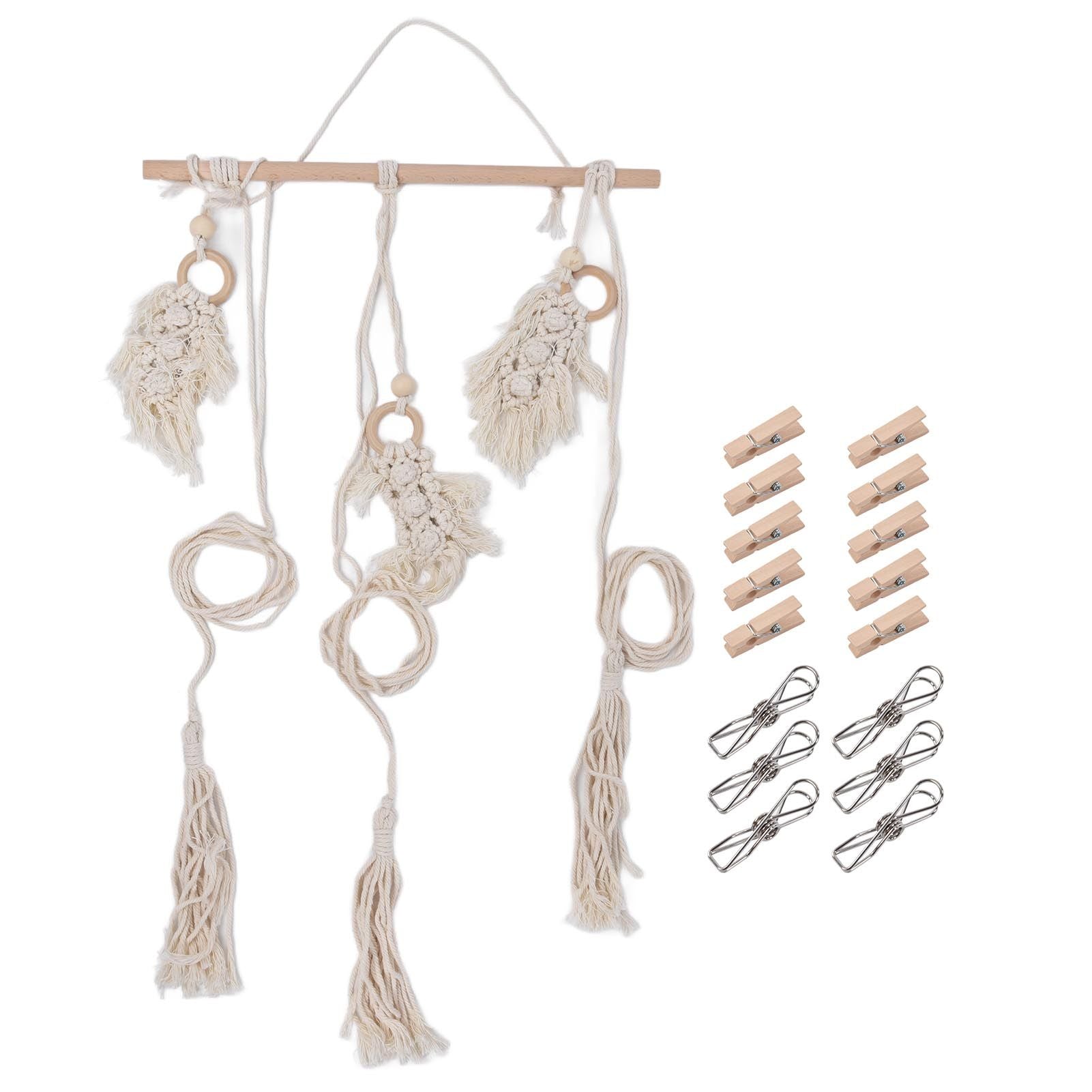 Boho Hat Wall Hanging Rack Cotton Rope Woven Bohemian Caps Holder for Home Office StudioType D V1294-YM0523-3115210224914