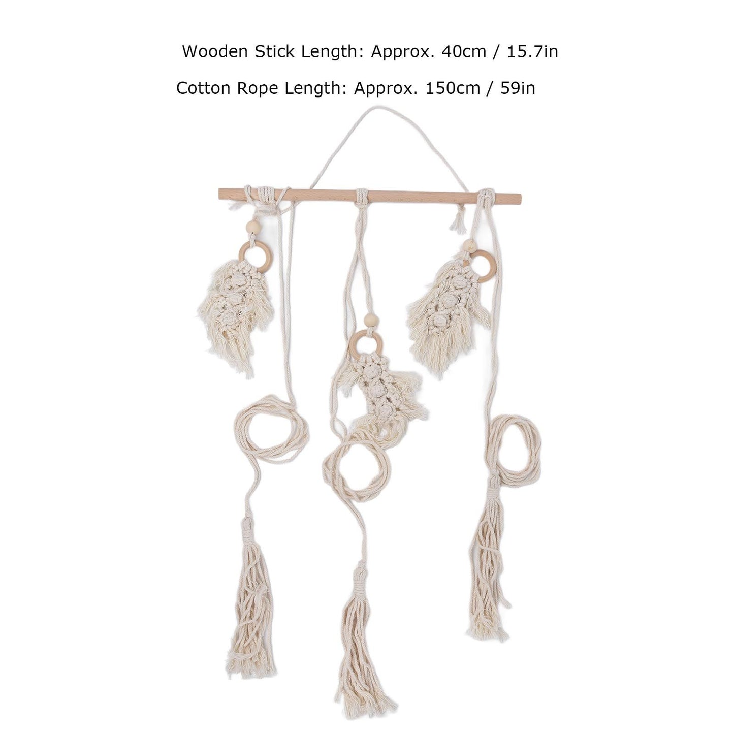 Boho Hat Wall Hanging Rack Cotton Rope Woven Bohemian Caps Holder for Home Office StudioType D V1294-YM0523-3115210224914