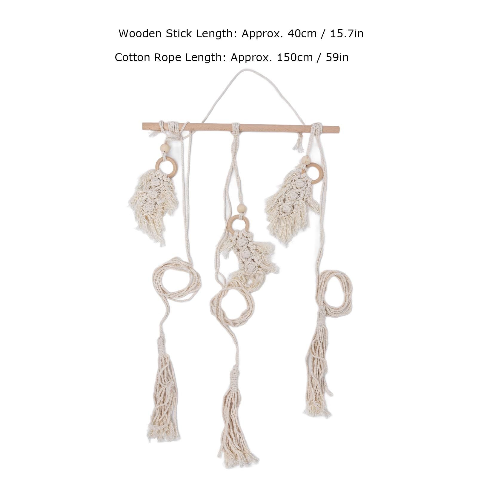 Boho Hat Wall Hanging Rack Cotton Rope Woven Bohemian Caps Holder for Home Office StudioType D V1294-YM0523-3115210224914