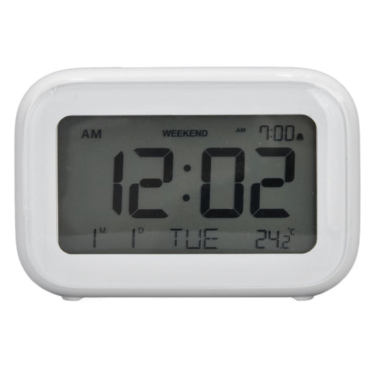 Mini Digital Alarm Clock with LCD Screen Snooze Function 12H 24H Formats for Bedroom Travel Office White V1294-YM0523-3115210226511