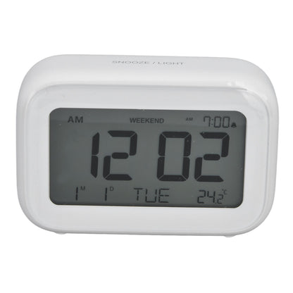 Mini Digital Alarm Clock with LCD Screen Snooze Function 12H 24H Formats for Bedroom Travel Office White V1294-YM0523-3115210226511