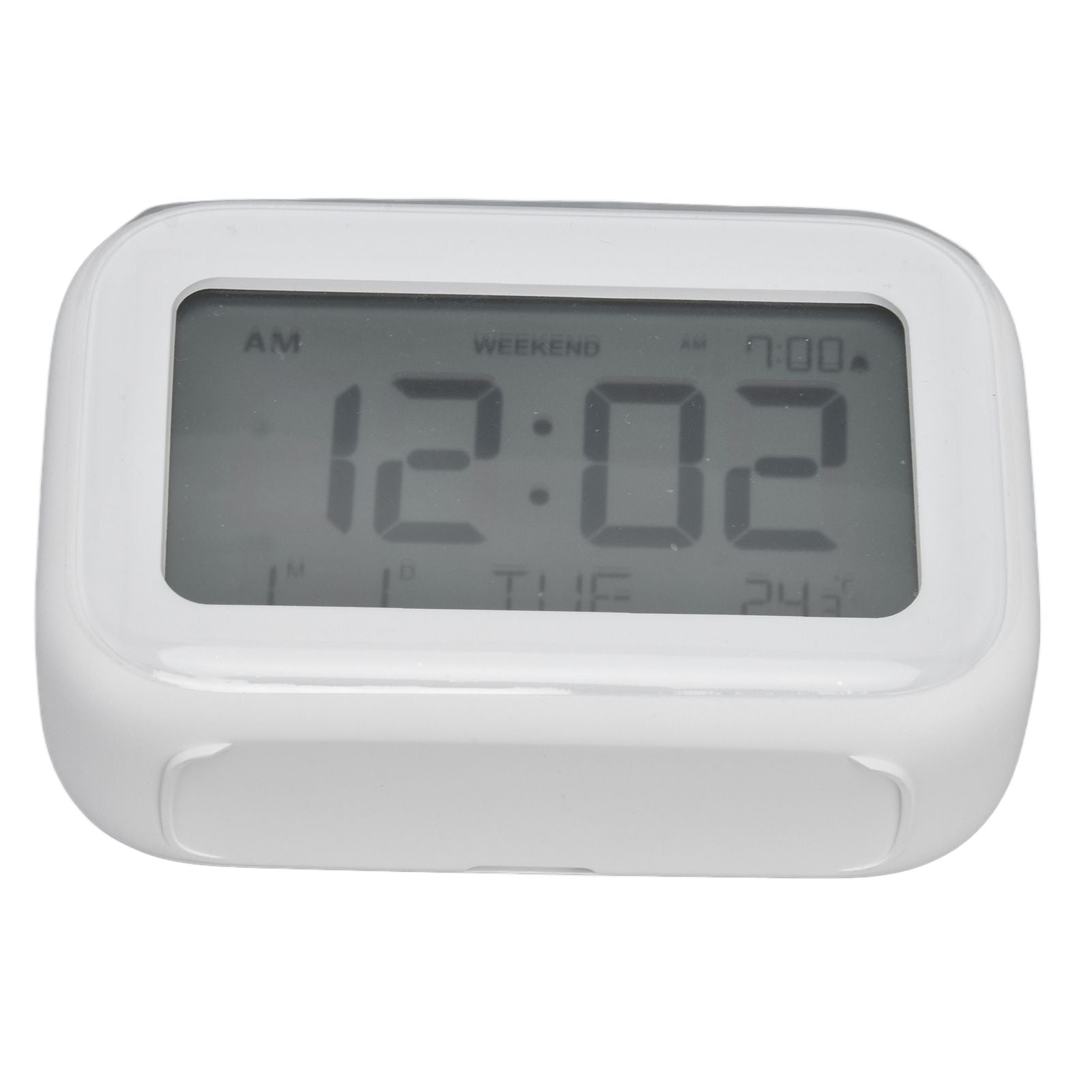 Mini Digital Alarm Clock with LCD Screen Snooze Function 12H 24H Formats for Bedroom Travel Office White V1294-YM0523-3115210226511