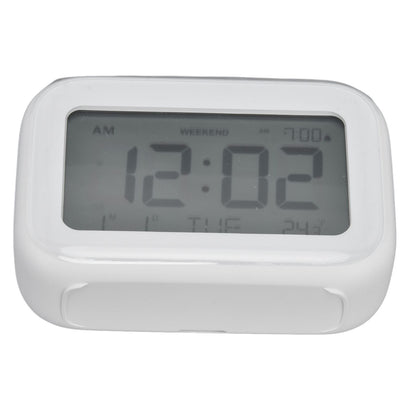 Mini Digital Alarm Clock with LCD Screen Snooze Function 12H 24H Formats for Bedroom Travel Office White V1294-YM0523-3115210226511