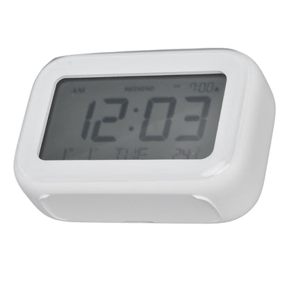 Mini Digital Alarm Clock with LCD Screen Snooze Function 12H 24H Formats for Bedroom Travel Office White V1294-YM0523-3115210226511