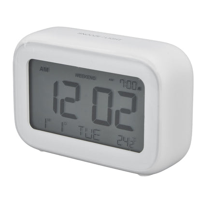 Mini Digital Alarm Clock with LCD Screen Snooze Function 12H 24H Formats for Bedroom Travel Office White V1294-YM0523-3115210226511