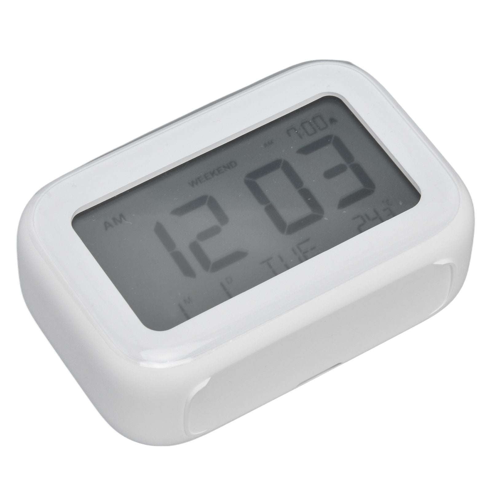 Mini Digital Alarm Clock with LCD Screen Snooze Function 12H 24H Formats for Bedroom Travel Office White V1294-YM0523-3115210226511