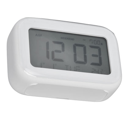 Mini Digital Alarm Clock with LCD Screen Snooze Function 12H 24H Formats for Bedroom Travel Office White V1294-YM0523-3115210226511