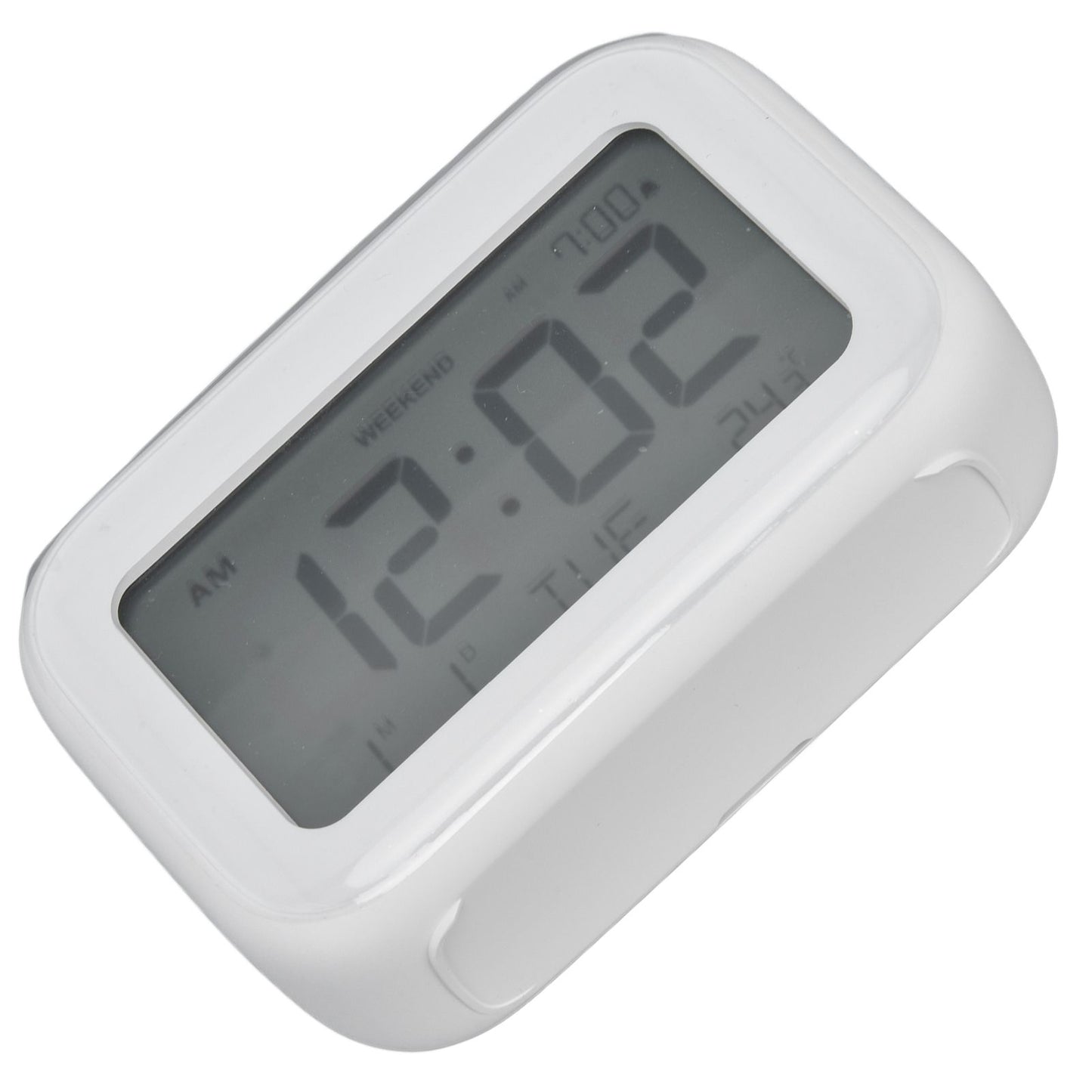 Mini Digital Alarm Clock with LCD Screen Snooze Function 12H 24H Formats for Bedroom Travel Office White V1294-YM0523-3115210226511