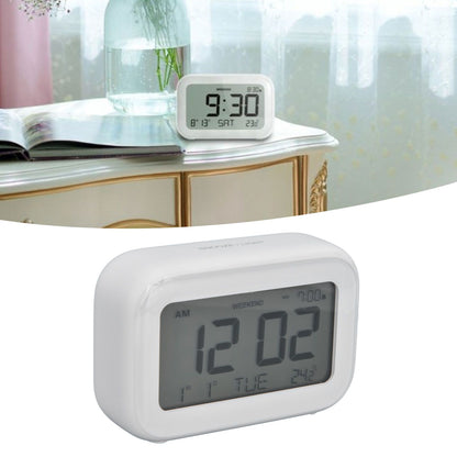 Mini Digital Alarm Clock with LCD Screen Snooze Function 12H 24H Formats for Bedroom Travel Office White V1294-YM0523-3115210226511