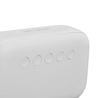 Mini Digital Alarm Clock with LCD Screen Snooze Function 12H 24H Formats for Bedroom Travel Office White V1294-YM0523-3115210226511