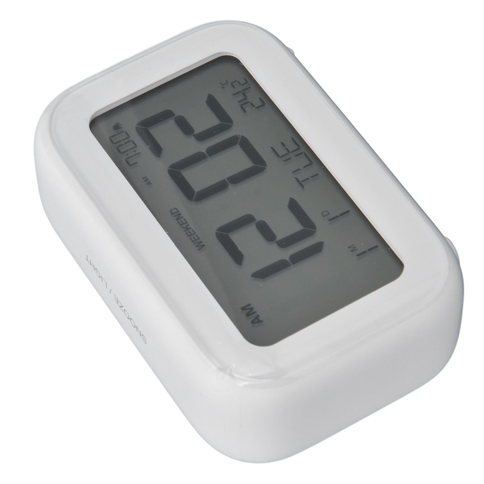 Mini Digital Alarm Clock with LCD Screen Snooze Function 12H 24H Formats for Bedroom Travel Office White V1294-YM0523-3115210226511