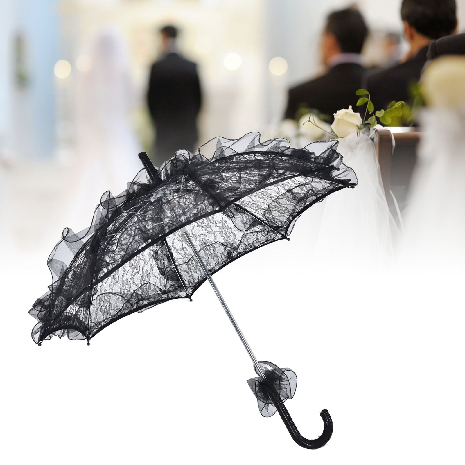 Elegant Lace Bride Umbrella Wedding Party Photography Decor Prop Lace Parasol Decoration V1294-YM0523-3115210228511