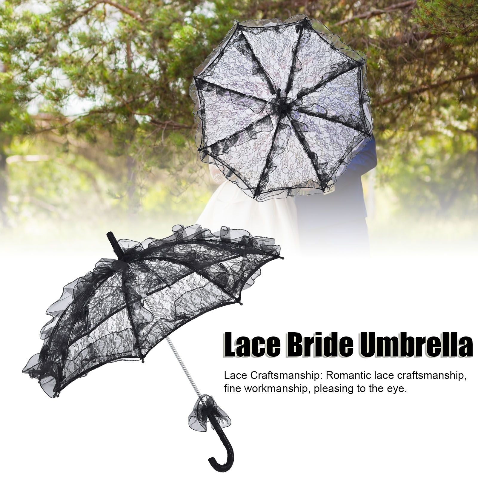 Elegant Lace Bride Umbrella Wedding Party Photography Decor Prop Lace Parasol Decoration V1294-YM0523-3115210228511
