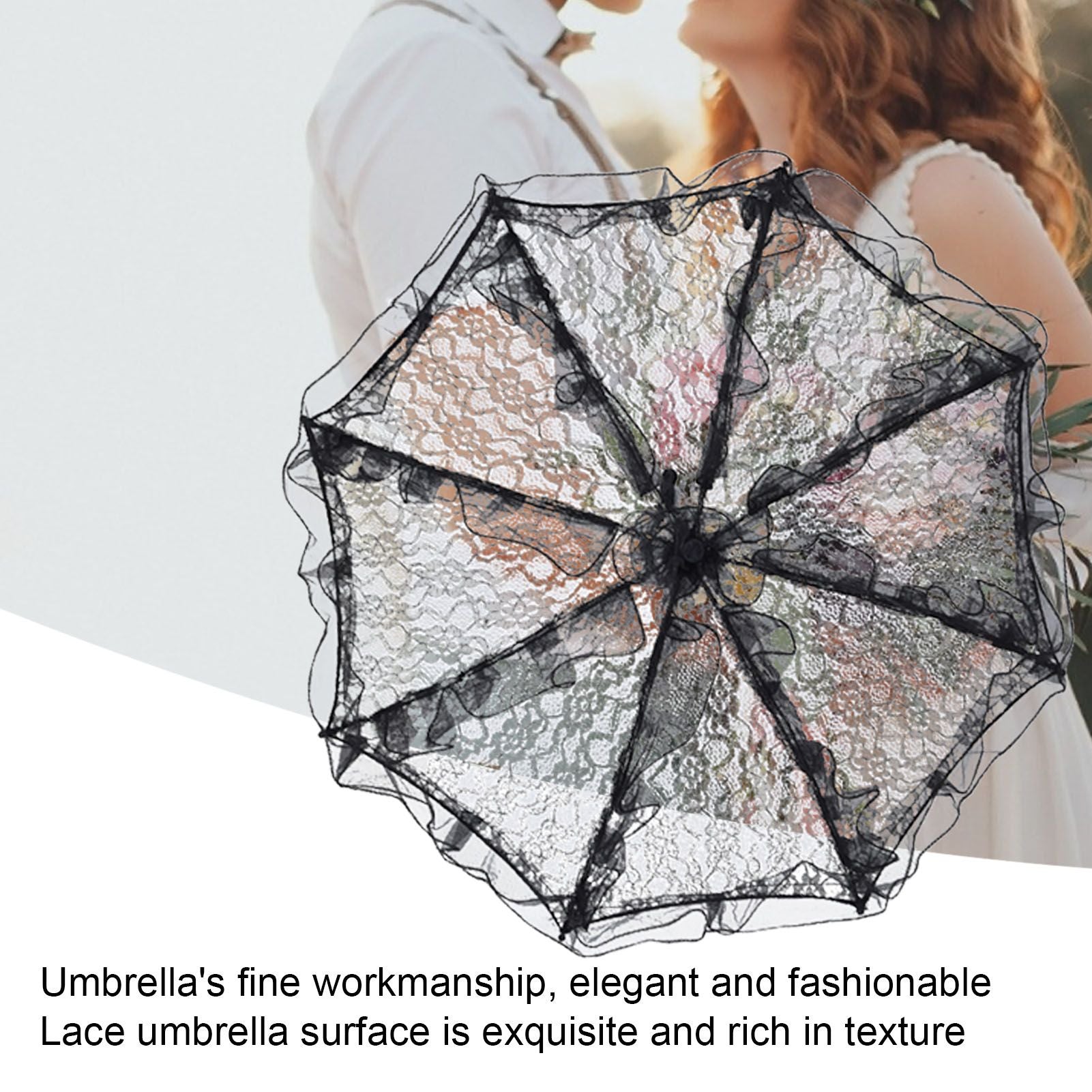 Elegant Lace Bride Umbrella Wedding Party Photography Decor Prop Lace Parasol Decoration V1294-YM0523-3115210228511