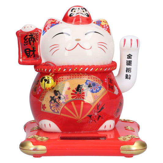 6in Fortune Cat Ceramic Waving Lucky Cat Ornament Home Decoration for Bedroom Car OfficeType 1 V1294-YM0523-3115210229411