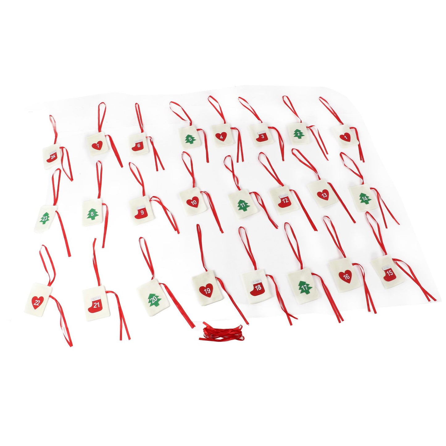 Christmas Advent Calendar Bags Hanging 24 Days Countdown Calendar Pocket for Party Celebration Decoration V1294-YM0523-3115210230311