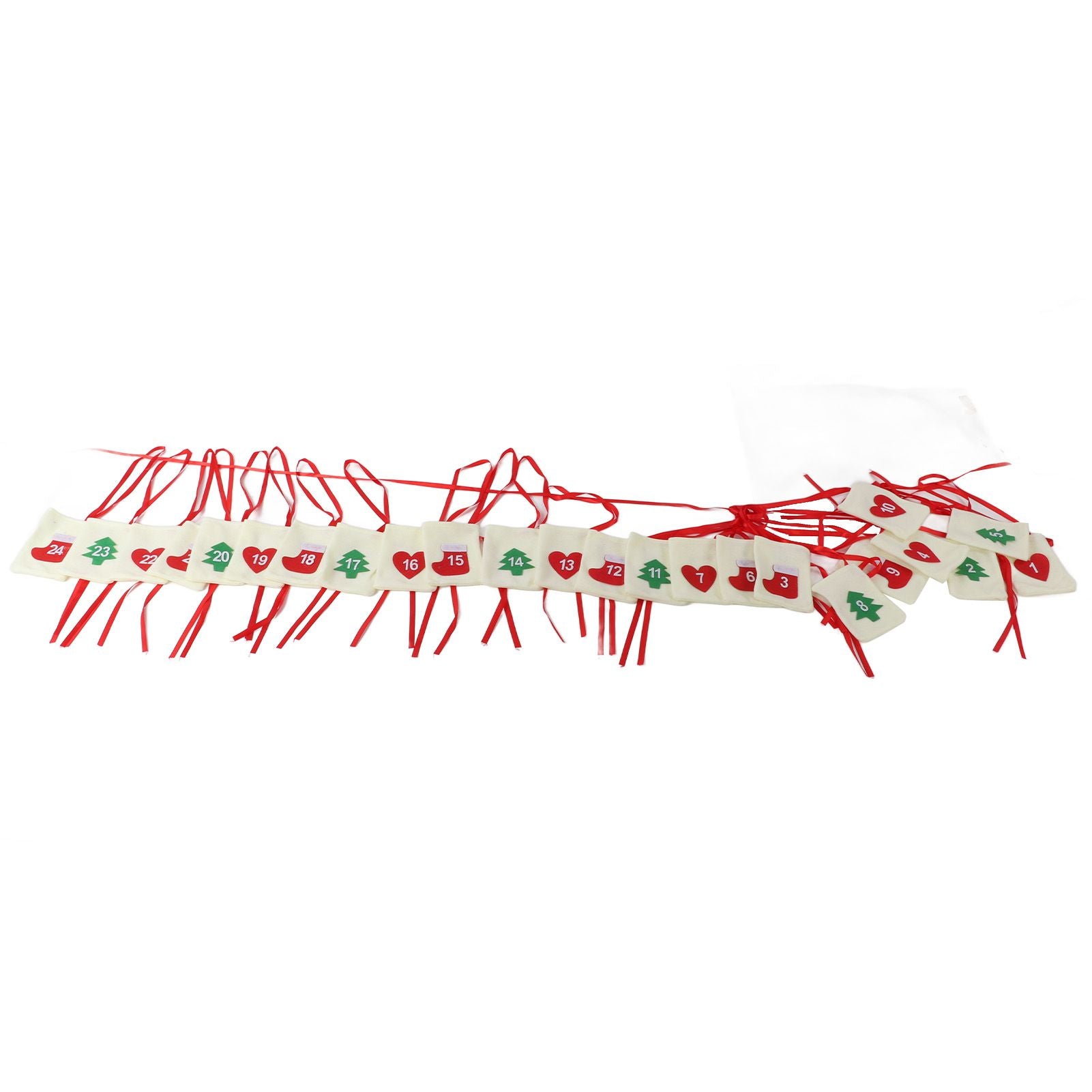 Christmas Advent Calendar Bags Hanging 24 Days Countdown Calendar Pocket for Party Celebration Decoration V1294-YM0523-3115210230311