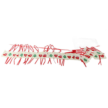 Christmas Advent Calendar Bags Hanging 24 Days Countdown Calendar Pocket for Party Celebration Decoration V1294-YM0523-3115210230311
