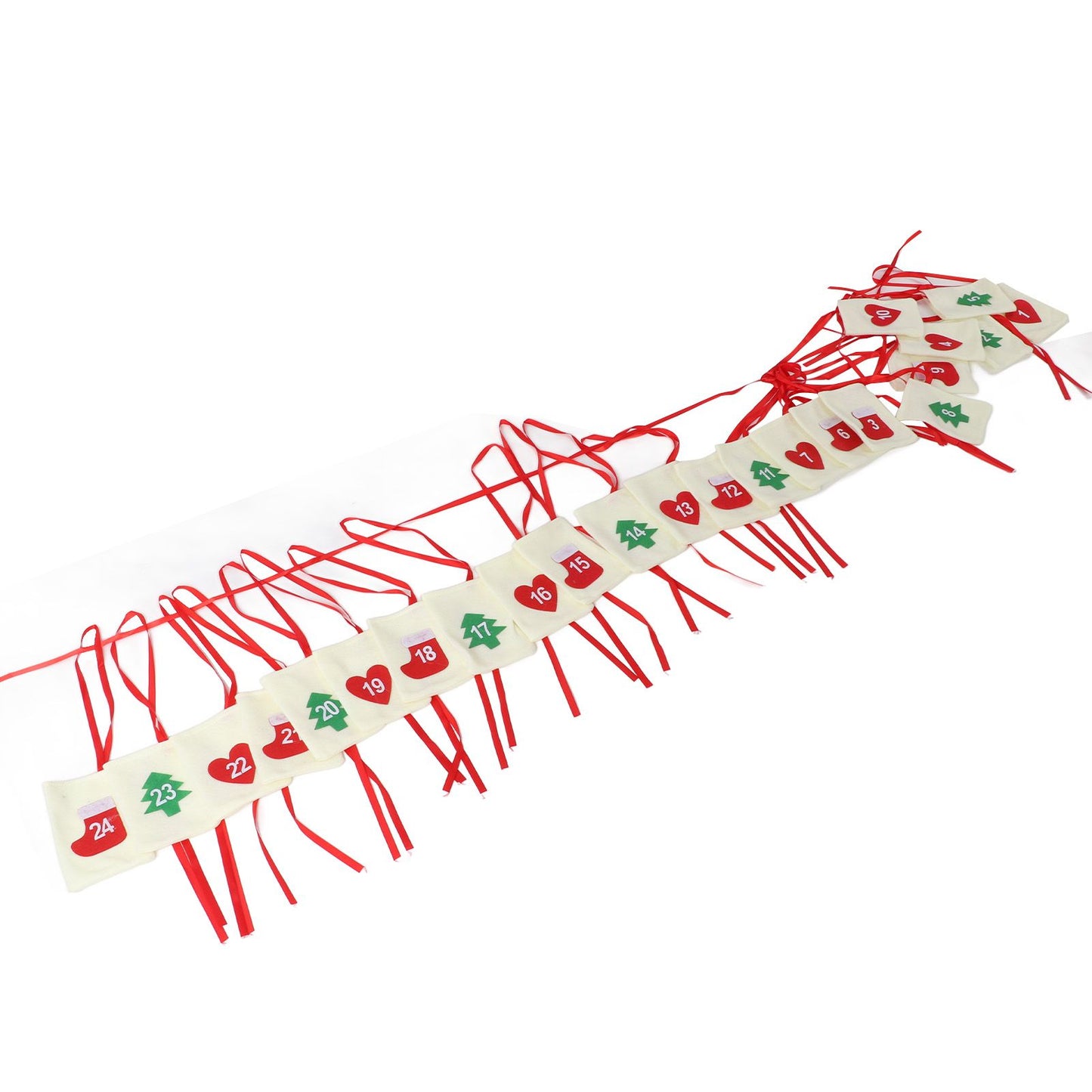 Christmas Advent Calendar Bags Hanging 24 Days Countdown Calendar Pocket for Party Celebration Decoration V1294-YM0523-3115210230311