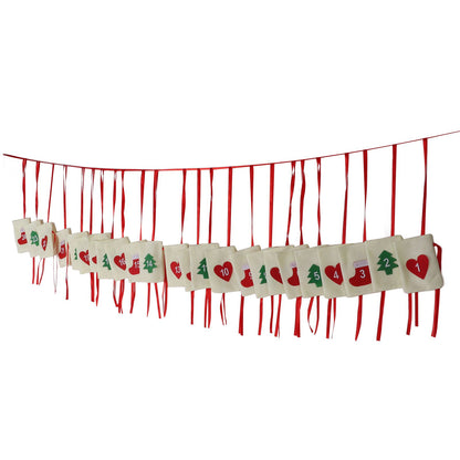 Christmas Advent Calendar Bags Hanging 24 Days Countdown Calendar Pocket for Party Celebration Decoration V1294-YM0523-3115210230311