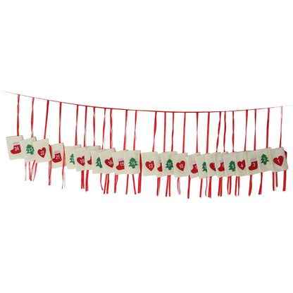 Christmas Advent Calendar Bags Hanging 24 Days Countdown Calendar Pocket for Party Celebration Decoration V1294-YM0523-3115210230311
