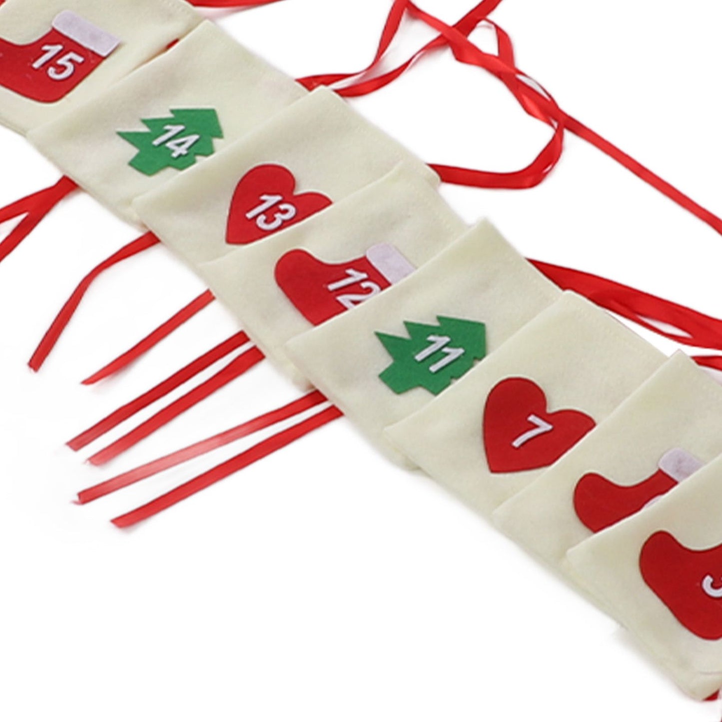 Christmas Advent Calendar Bags Hanging 24 Days Countdown Calendar Pocket for Party Celebration Decoration V1294-YM0523-3115210230311