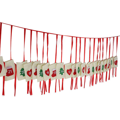 Christmas Advent Calendar Bags Hanging 24 Days Countdown Calendar Pocket for Party Celebration Decoration V1294-YM0523-3115210230311