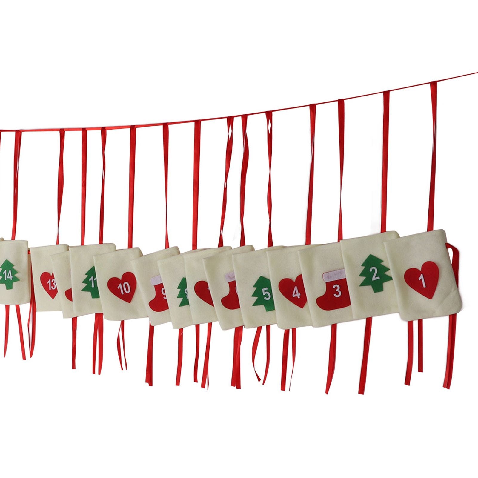 Christmas Advent Calendar Bags Hanging 24 Days Countdown Calendar Pocket for Party Celebration Decoration V1294-YM0523-3115210230311