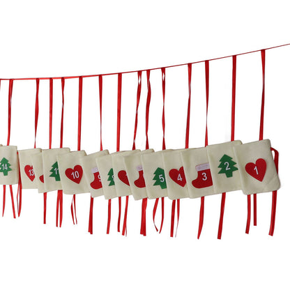 Christmas Advent Calendar Bags Hanging 24 Days Countdown Calendar Pocket for Party Celebration Decoration V1294-YM0523-3115210230311
