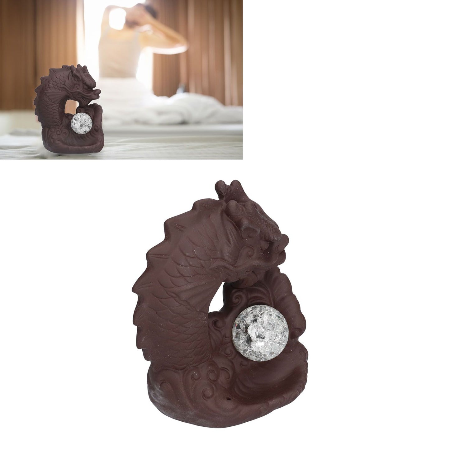 Smoke Waterfall Backflow Incense Burner Ceramic Incense Holder Dragon Aroma Burner Home Decoration Ornament V1294-YM0523-3115210230611