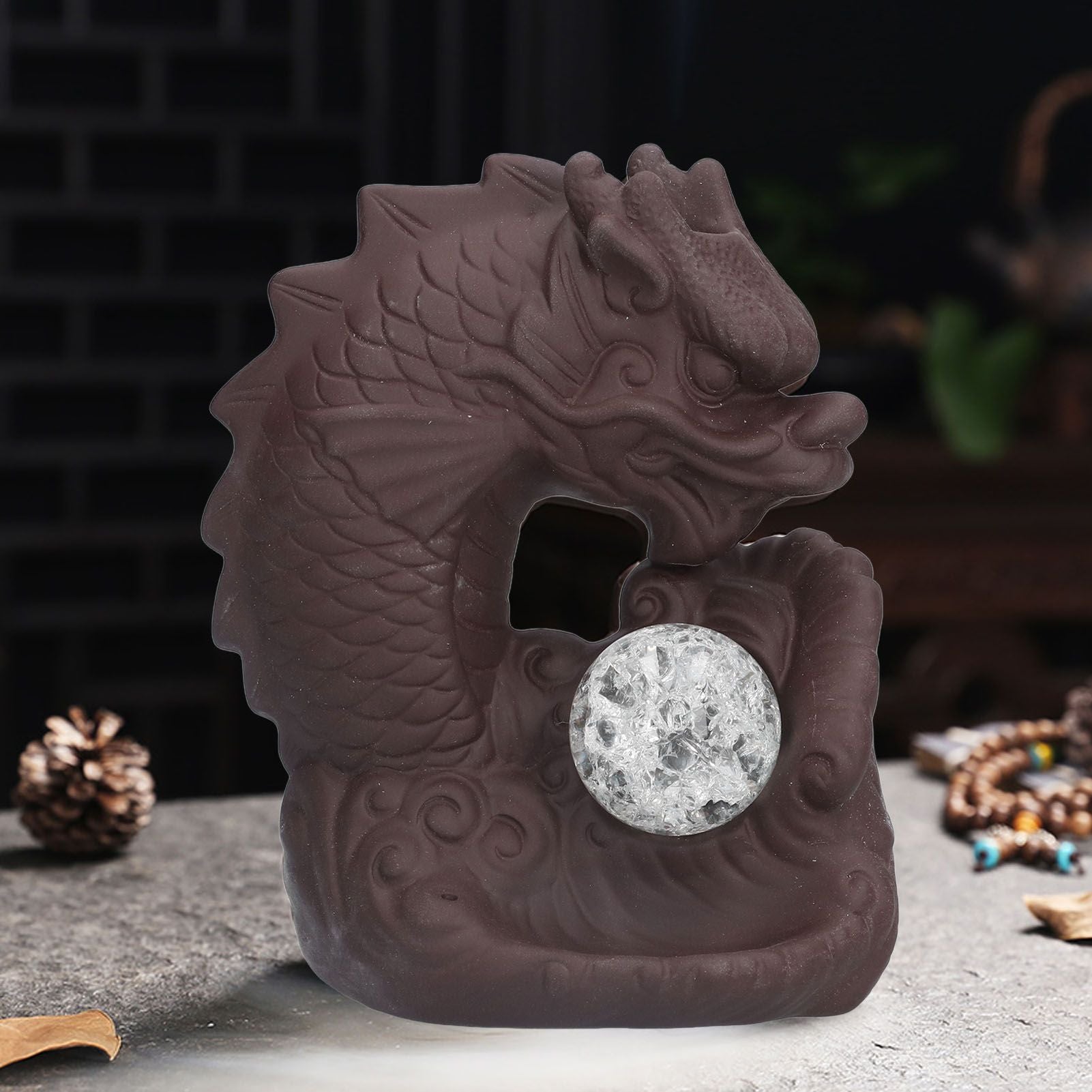 Smoke Waterfall Backflow Incense Burner Ceramic Incense Holder Dragon Aroma Burner Home Decoration Ornament V1294-YM0523-3115210230611