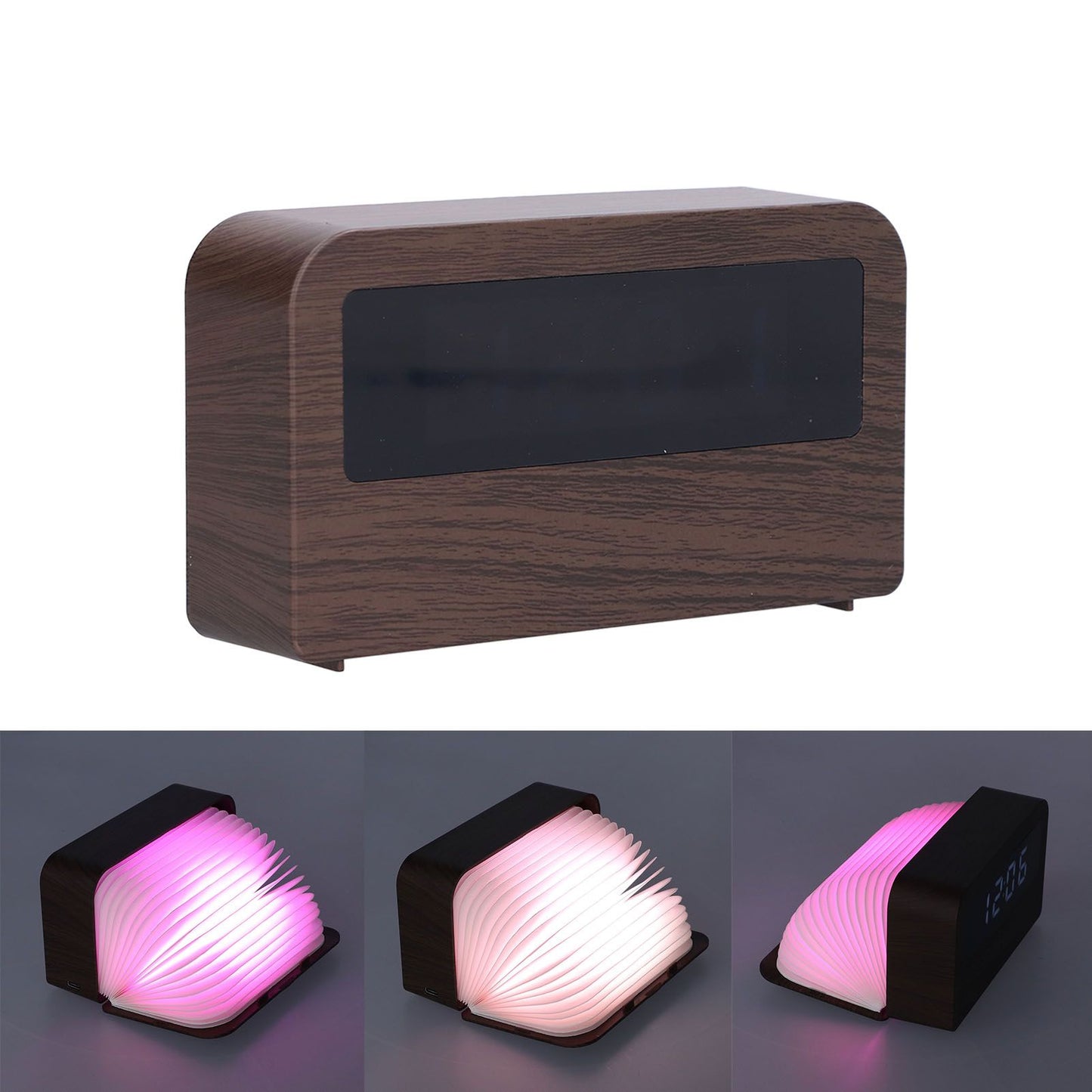 Wooden Clock Multifunctional Digital Backlight Environmental Friendly Compact Design Night LightWood Grain V1294-YM0523-3115210230812