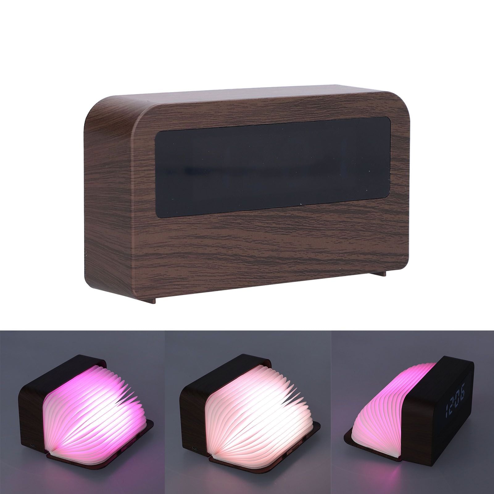 Wooden Clock Multifunctional Digital Backlight Environmental Friendly Compact Design Night LightWood Grain V1294-YM0523-3115210230812