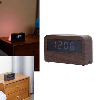 Wooden Clock Multifunctional Digital Backlight Environmental Friendly Compact Design Night LightWood Grain V1294-YM0523-3115210230812