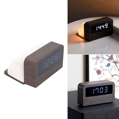 Wooden Clock Multifunctional Digital Backlight Environmental Friendly Compact Design Night LightWood Grain V1294-YM0523-3115210230812