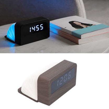 Wooden Clock Multifunctional Digital Backlight Environmental Friendly Compact Design Night LightWood Grain V1294-YM0523-3115210230812