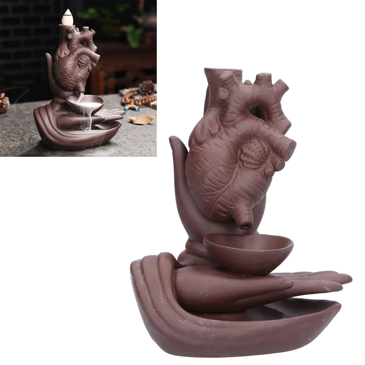 Ceramic Incense Burner Waterfall Backflow Incense Holder Ornament for Home Bedroom Office Sauna SPA V1294-YM0523-3115210230911
