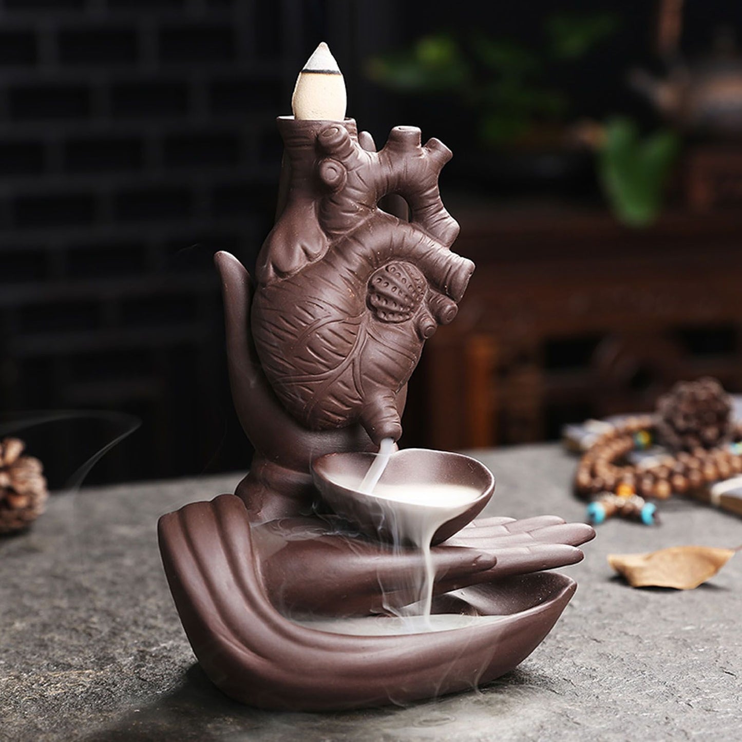 Ceramic Incense Burner Waterfall Backflow Incense Holder Ornament for Home Bedroom Office Sauna SPA V1294-YM0523-3115210230911