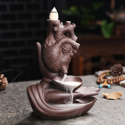 Ceramic Incense Burner Waterfall Backflow Incense Holder Ornament for Home Bedroom Office Sauna SPA V1294-YM0523-3115210230911