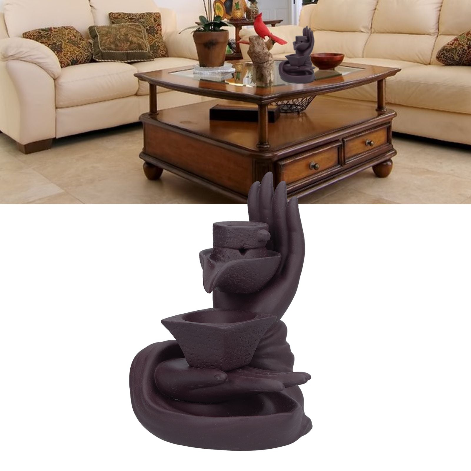 Backflow Incense Burner Smoke Waterfall Ceramic Incense Holder Aroma Burner Home Ornament for Bedroom V1294-YM0523-3115210231011
