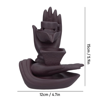Backflow Incense Burner Smoke Waterfall Ceramic Incense Holder Aroma Burner Home Ornament for Bedroom V1294-YM0523-3115210231011