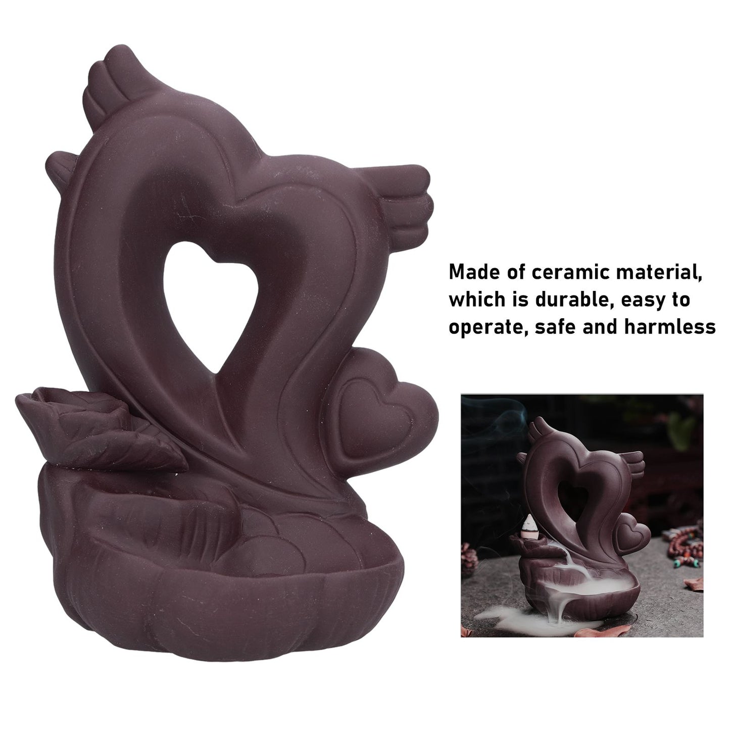 Backflow Incense Burner Smoke Waterfall Aroma Burner Ceramic Incense Holder Ornament for Home Office V1294-YM0523-3115210231211