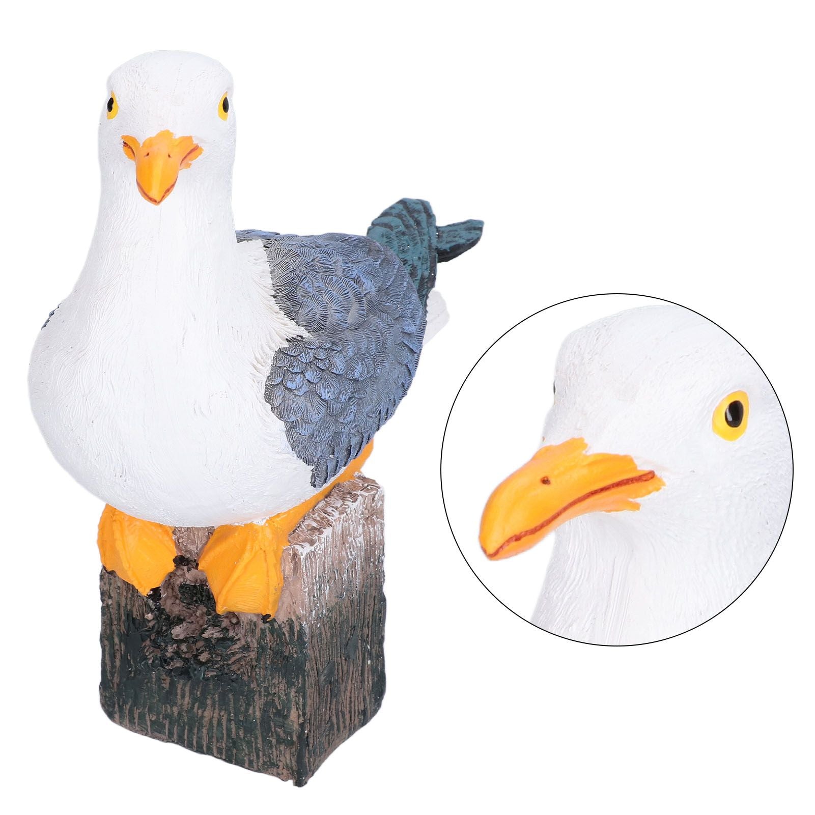 Seagull Figurine Decorations Cute Appearance Vivid Lifelike Exquisite Workmanship Nautical Decor for Home V1294-YM0523-3115210231711